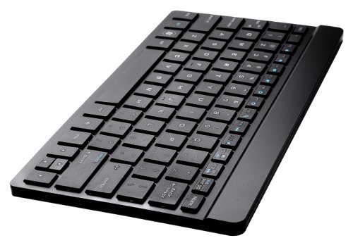 Perixx Periboard-804 Bluetooth Tastatur (bis zu 10 Meter Reichweite, Ein/Aus-Schalter, Li-Ion Batterie, Android geeignet, QWERTZ Layout) schwarz